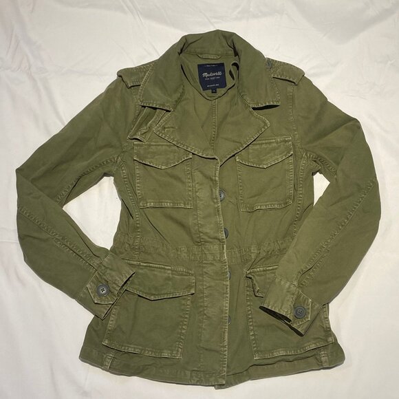 Madewell Olive Utility Jacket • Cinch Waist • Button Closure - Picture 1 of 3